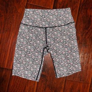 O'Neill Black Green and Pink Floral Bike Shorts